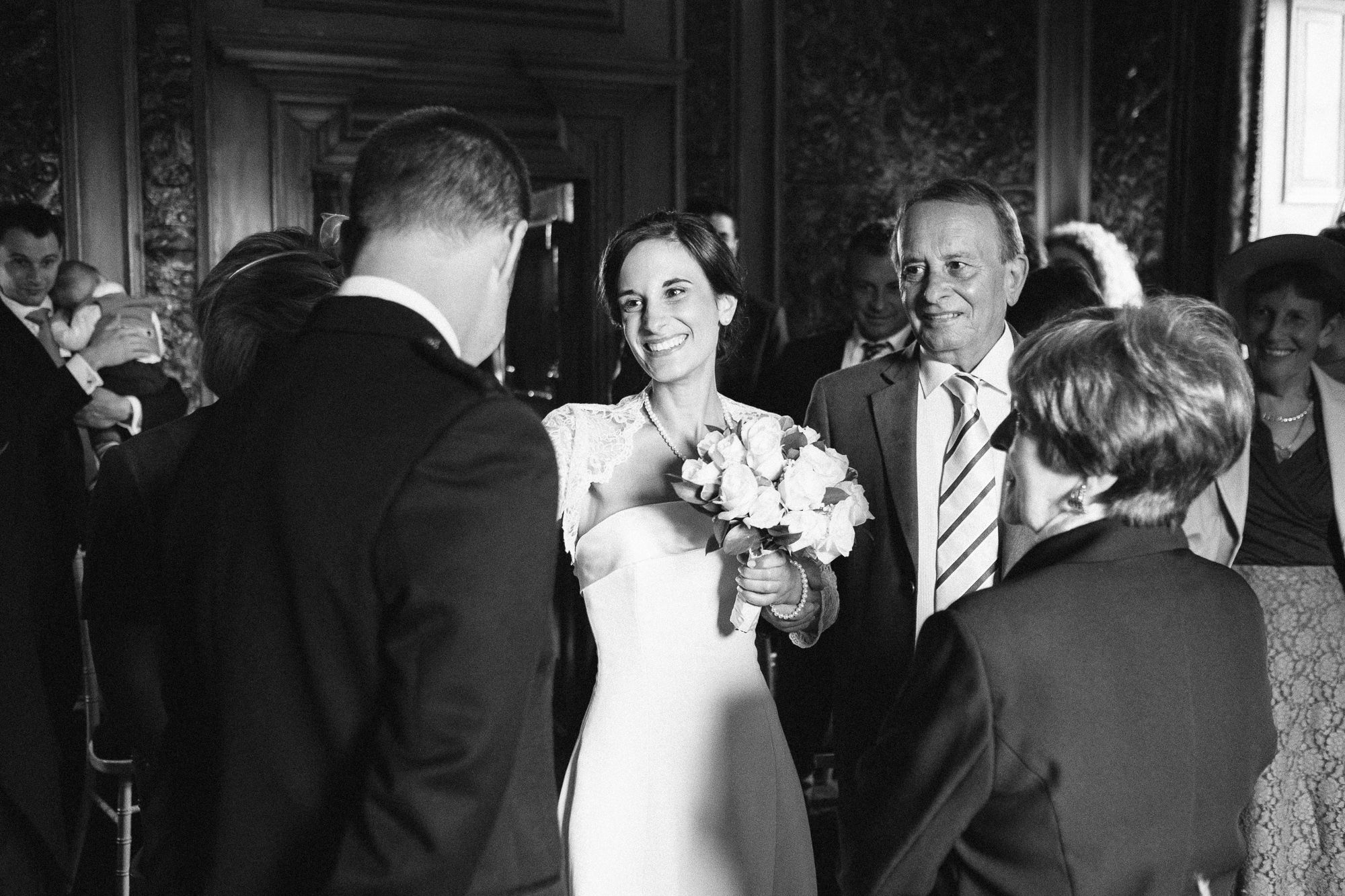 Bride arrives to wedding ceremony at Prestonfield House