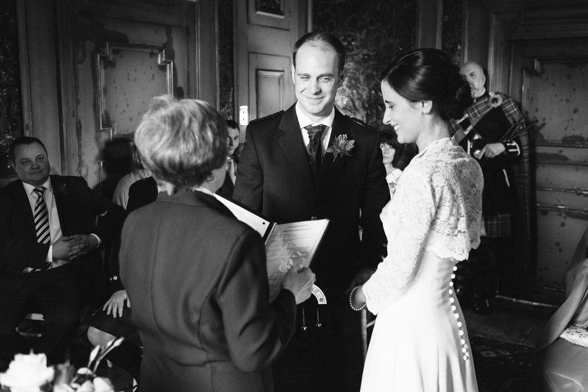 Bride and groom during wedding ceremony