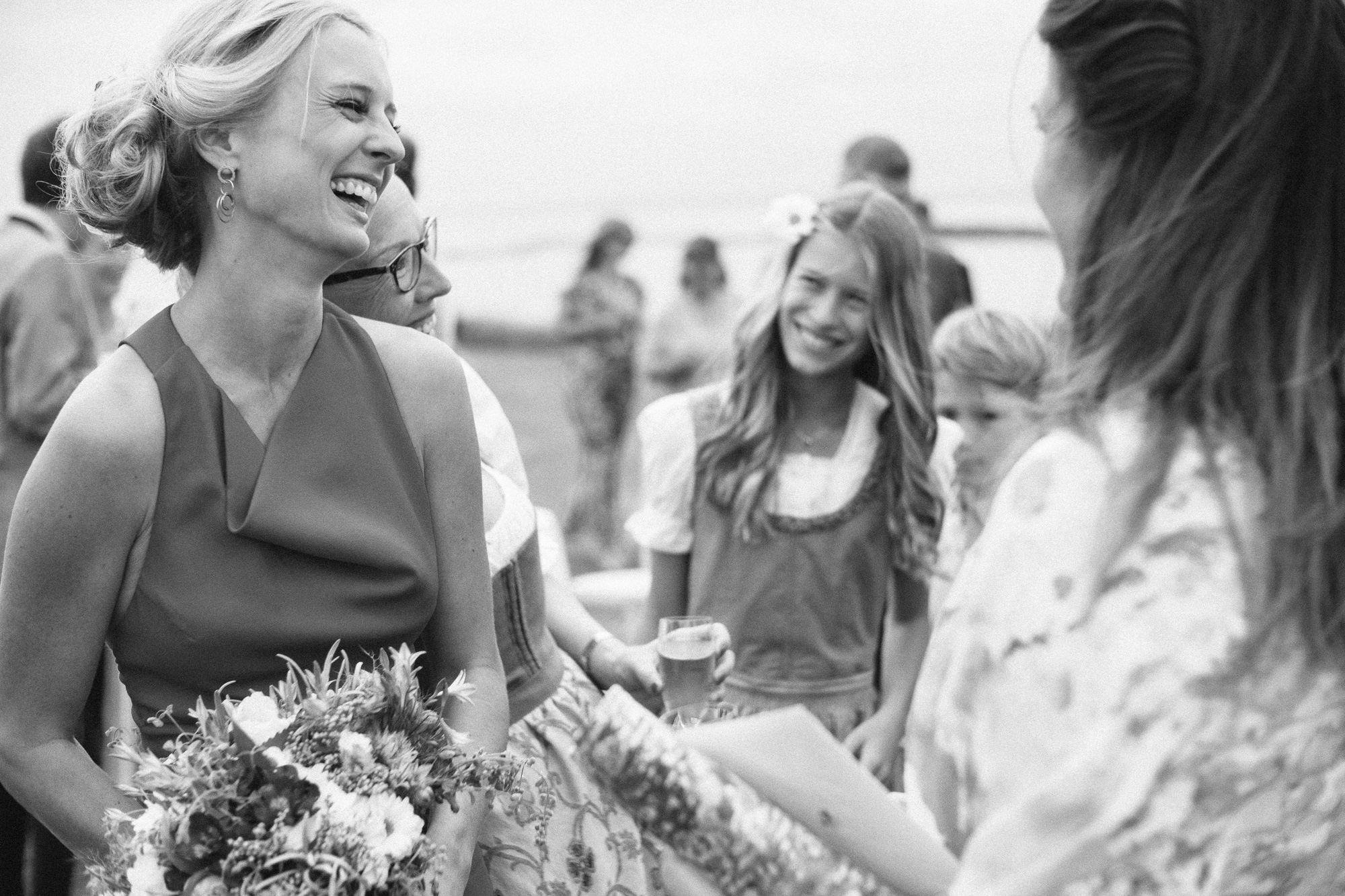 Happy bride enjoying wedding celebrations