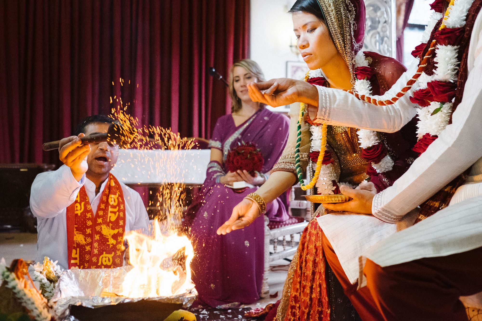 Hindu ceremony at a Chinese and Indian fusion wedding in London