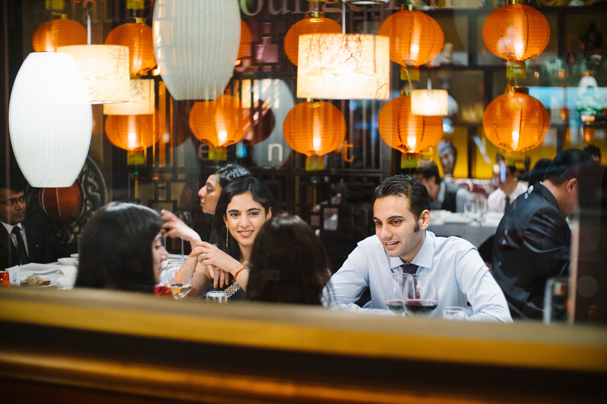 Guests chatting at Seventeen Chinese restaurant London