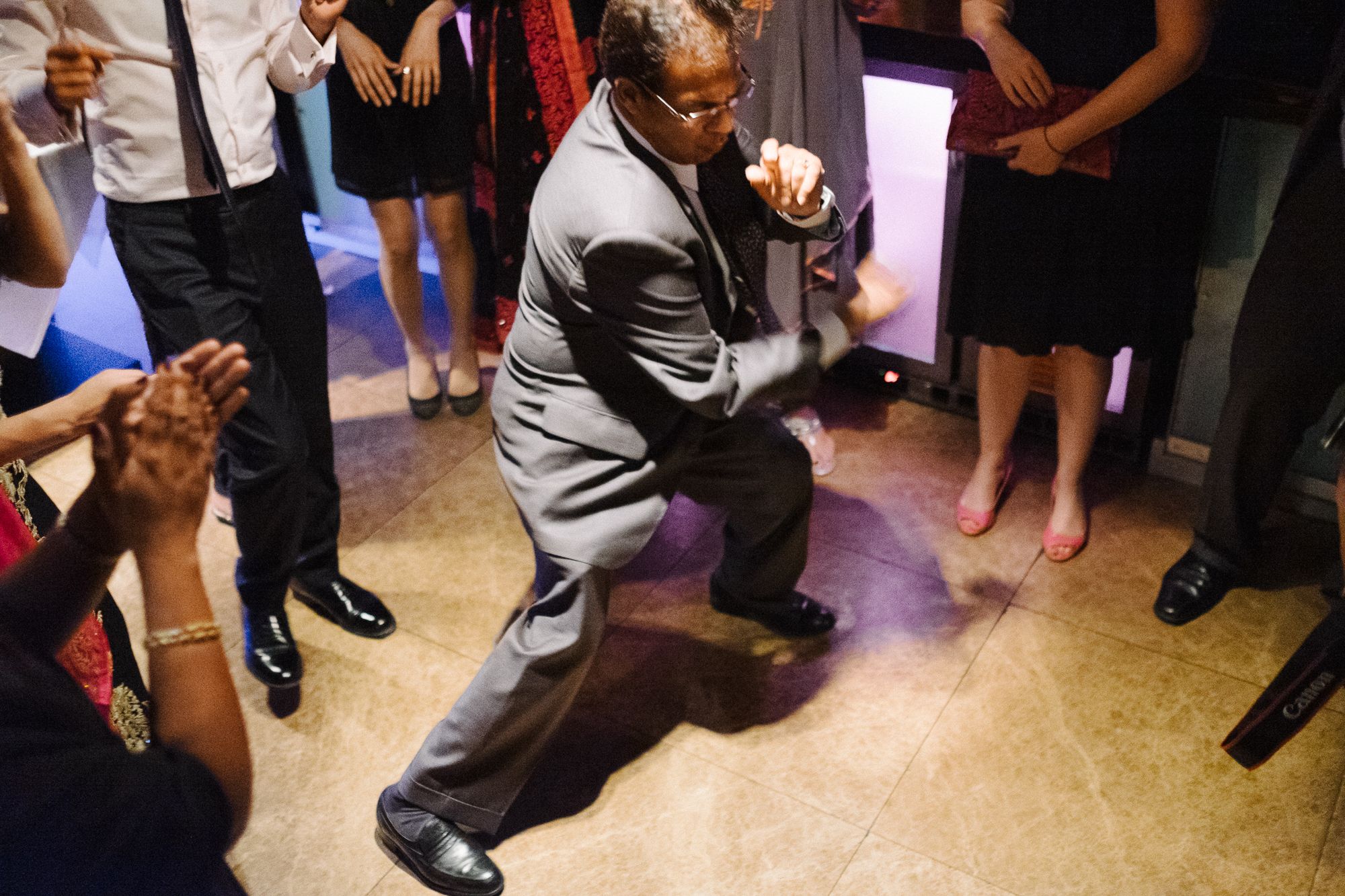 Guest dancing at wedding after dinner party at Seventeen Restaurant London