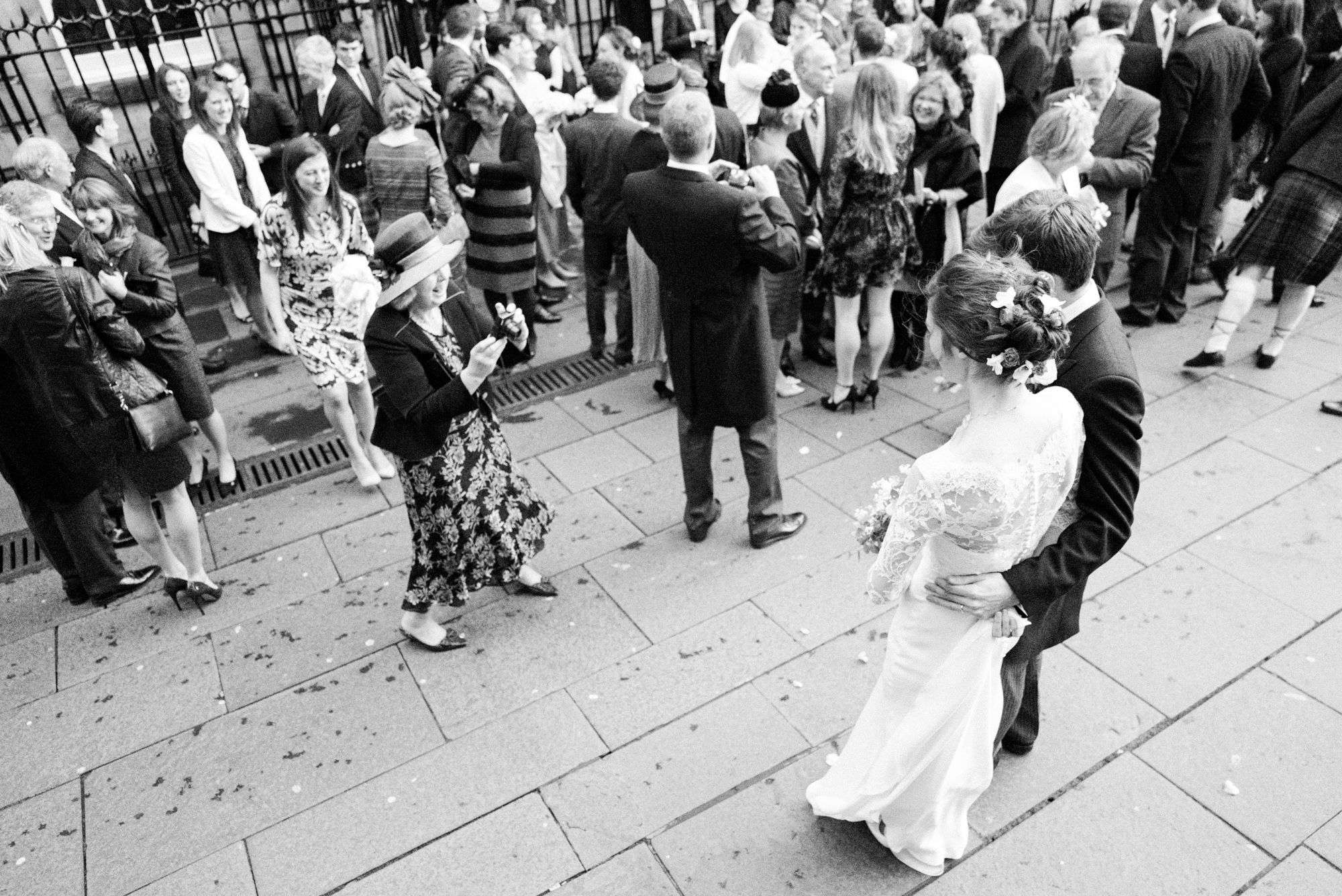 Wedding guests at The Signet Library Edinburgh