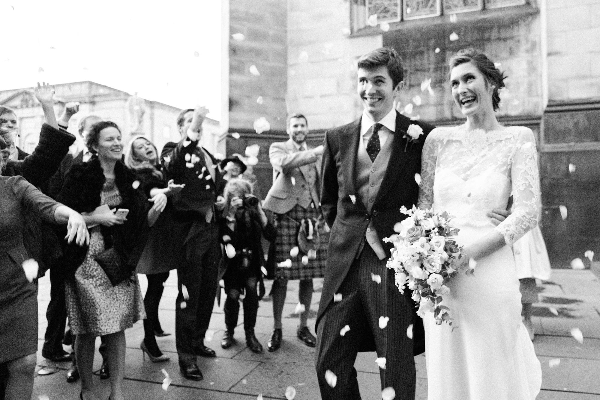 Classic black and white wedding photography at The Signet Library  