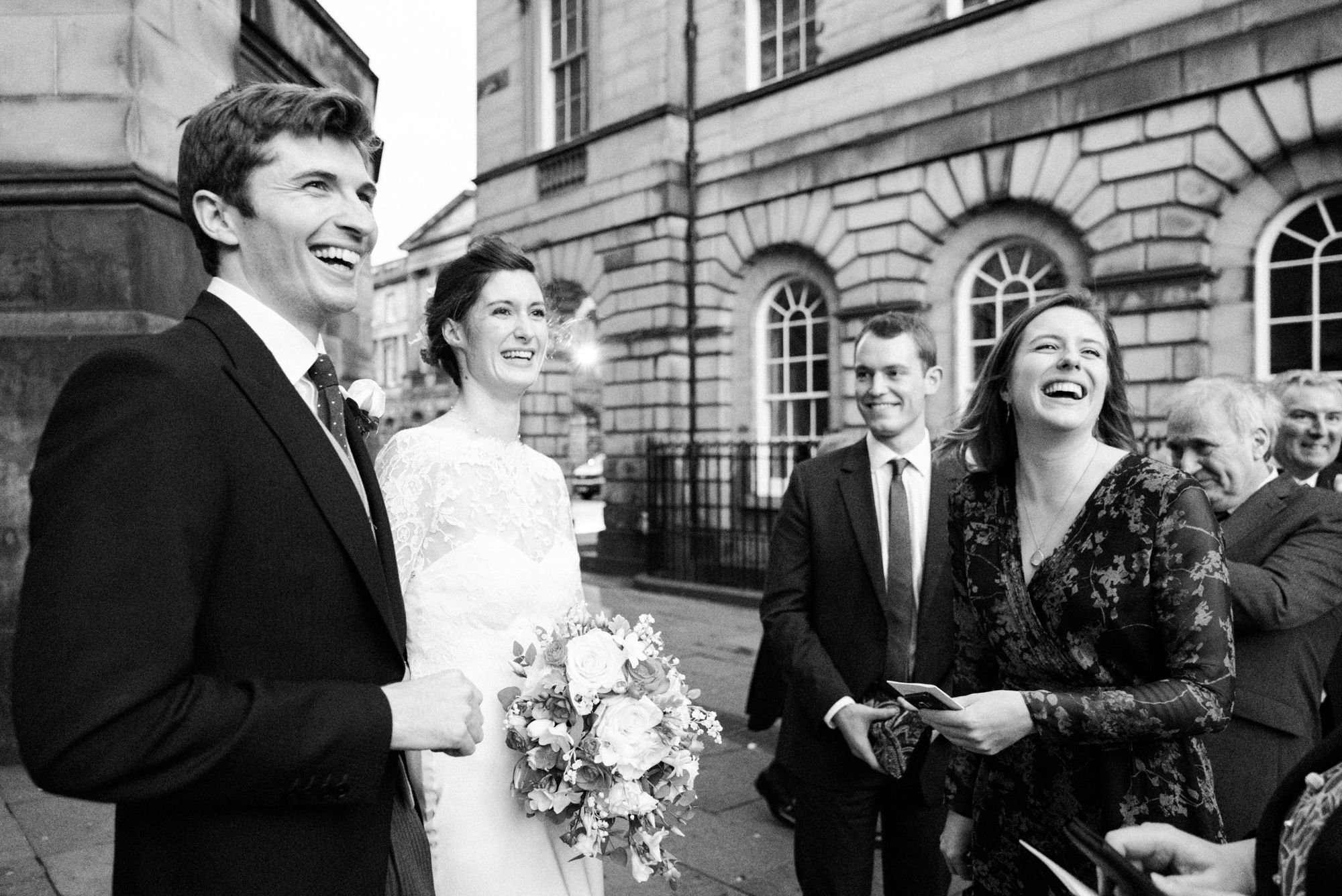Wedding guests at The Signet Library Edinburgh