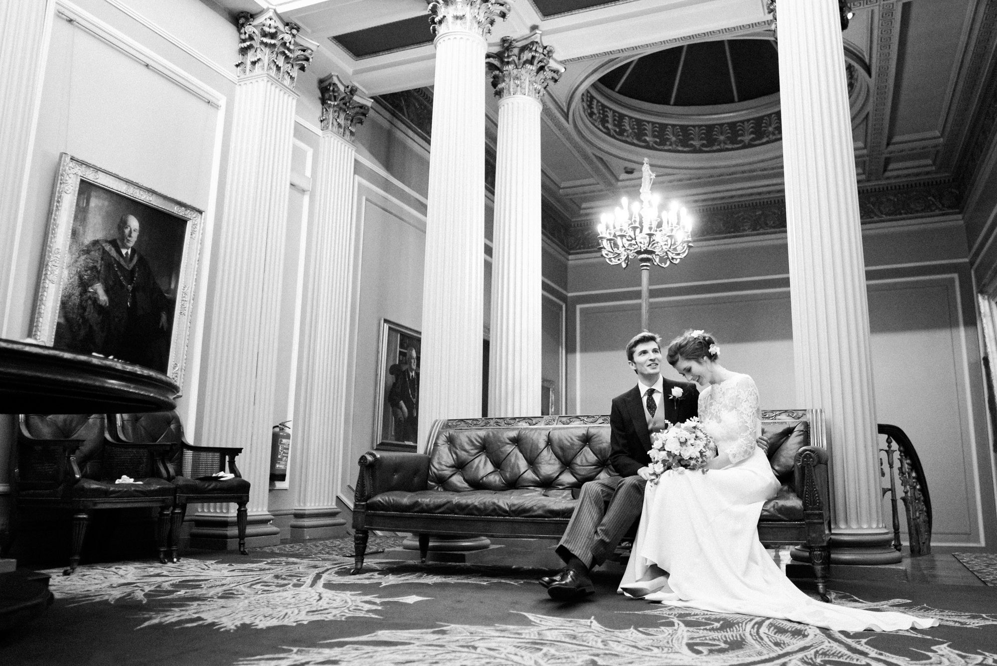 Classic Wedding in Black and White at the Signet Library