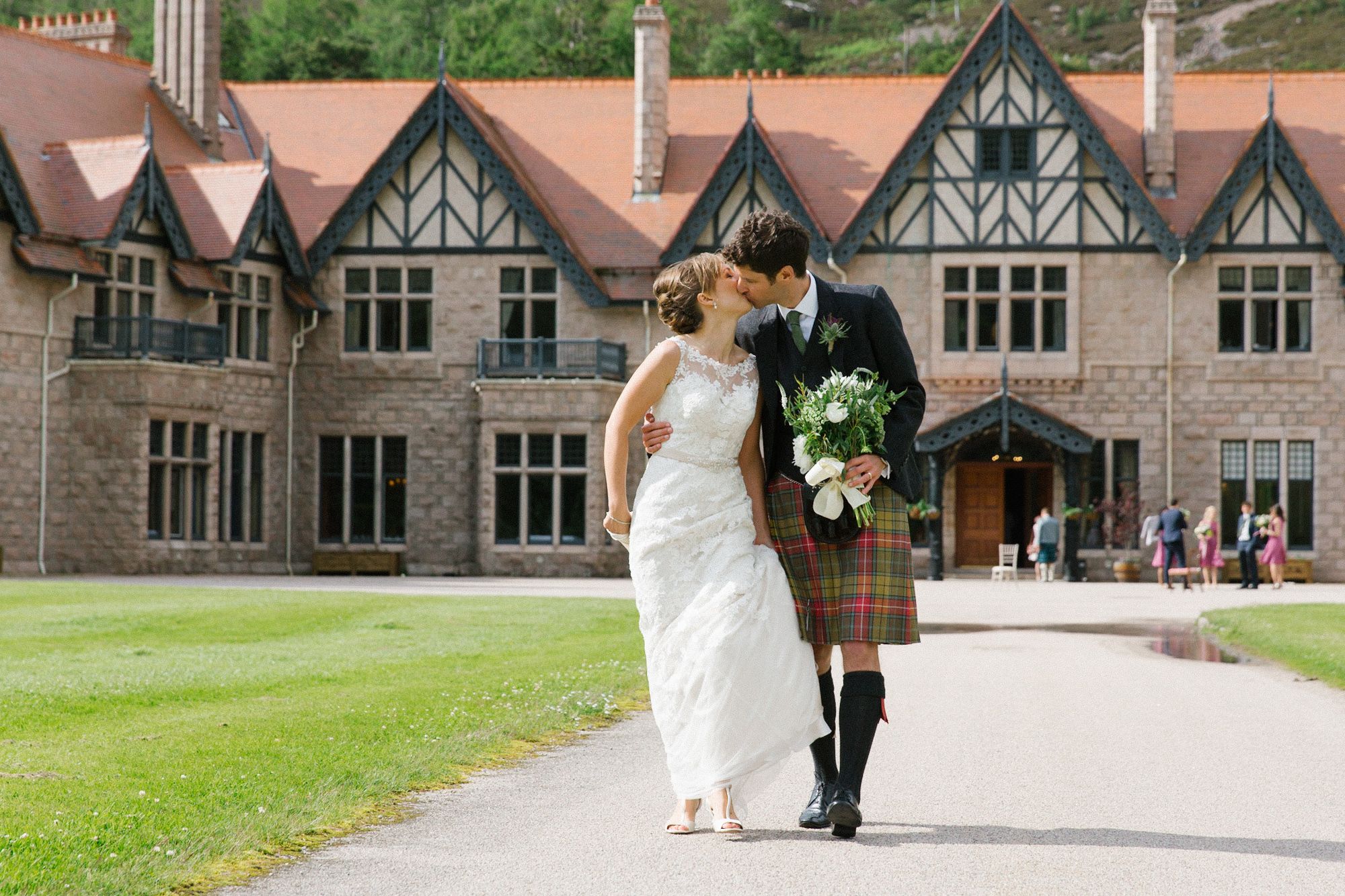 Mar Lodge Estate wedding bride and groom 