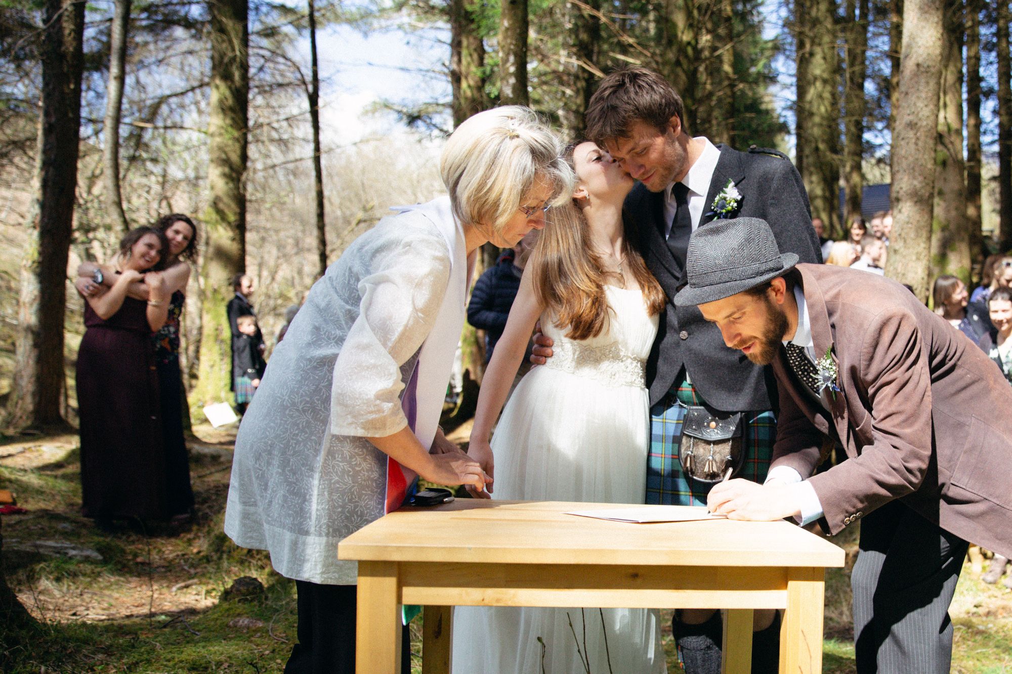 Rustic wedding ceremony Perthshire Scotland