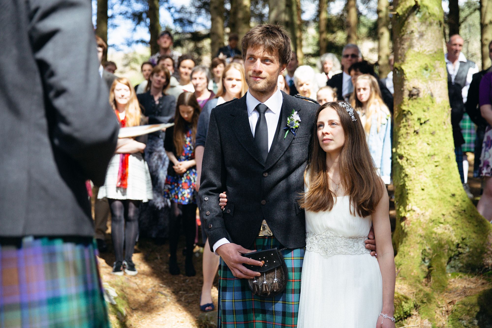 Wedding ceremony rustic wedding Perthshire