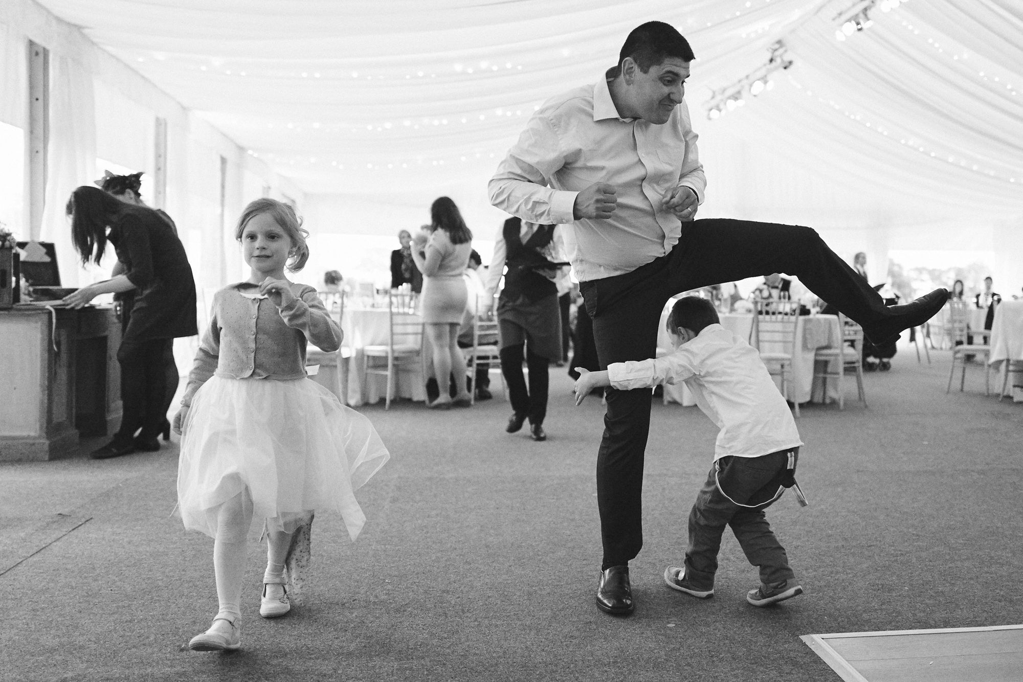 Family enjoying a wedding