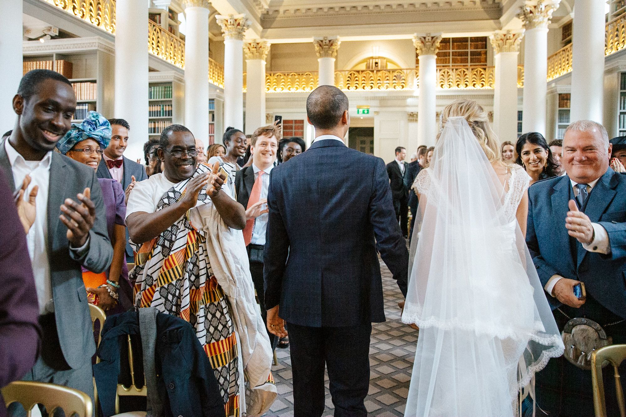 Signet Library wedding bride and groom