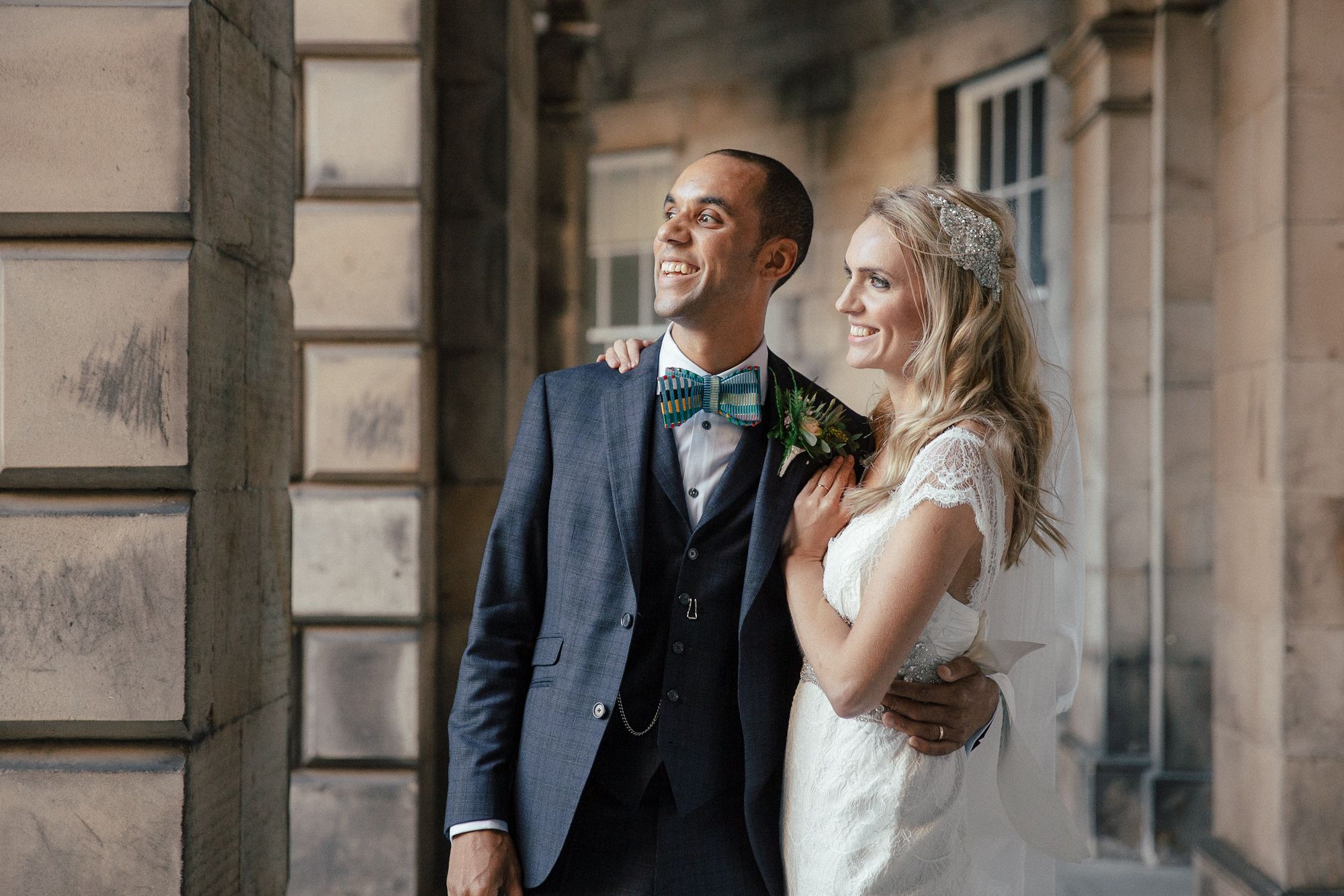 Signet Library wedding bride and groom portrait