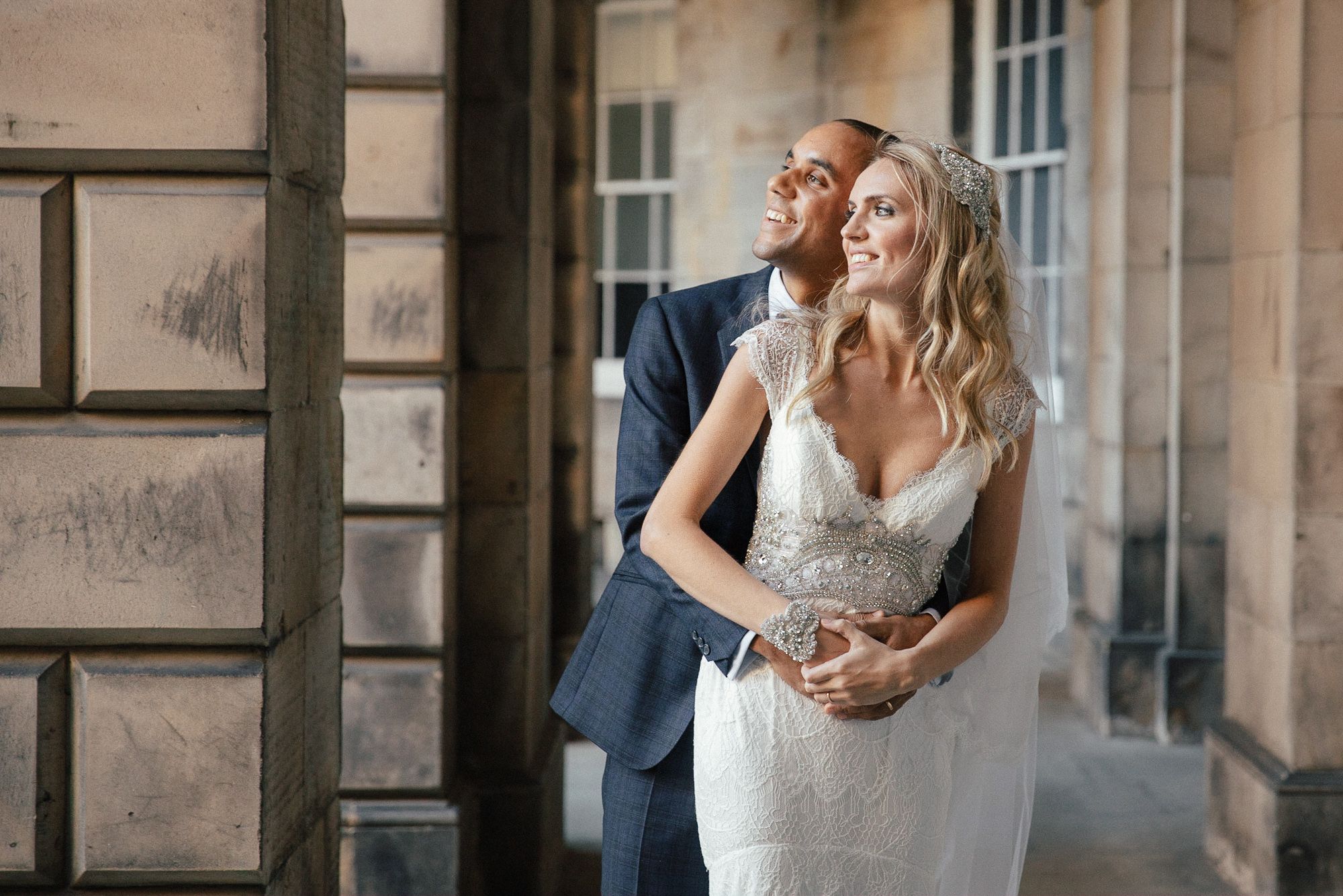 Signet Library wedding bride and groom portrait