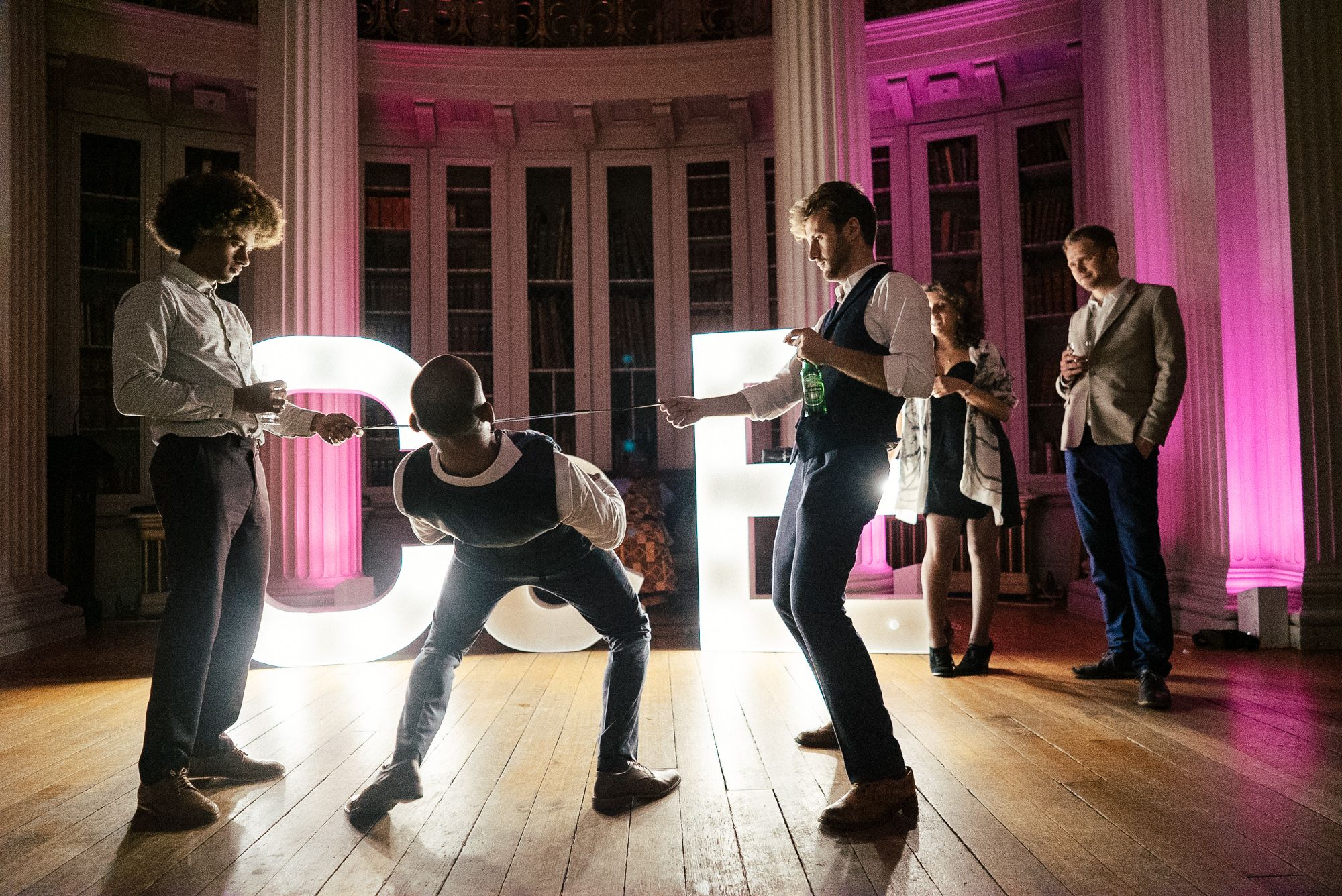 wedding guests dancing