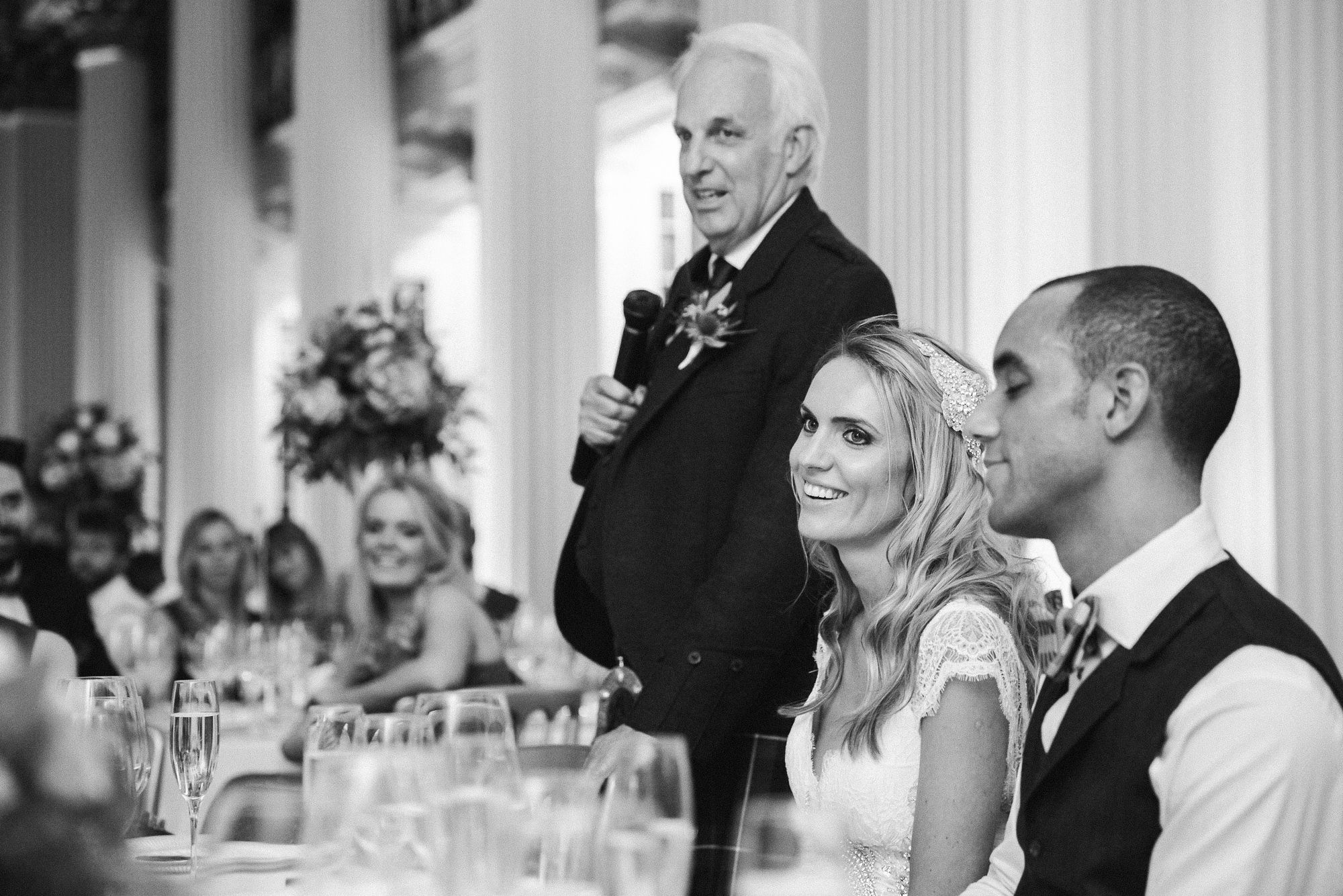 father of the bride giving wedding speech