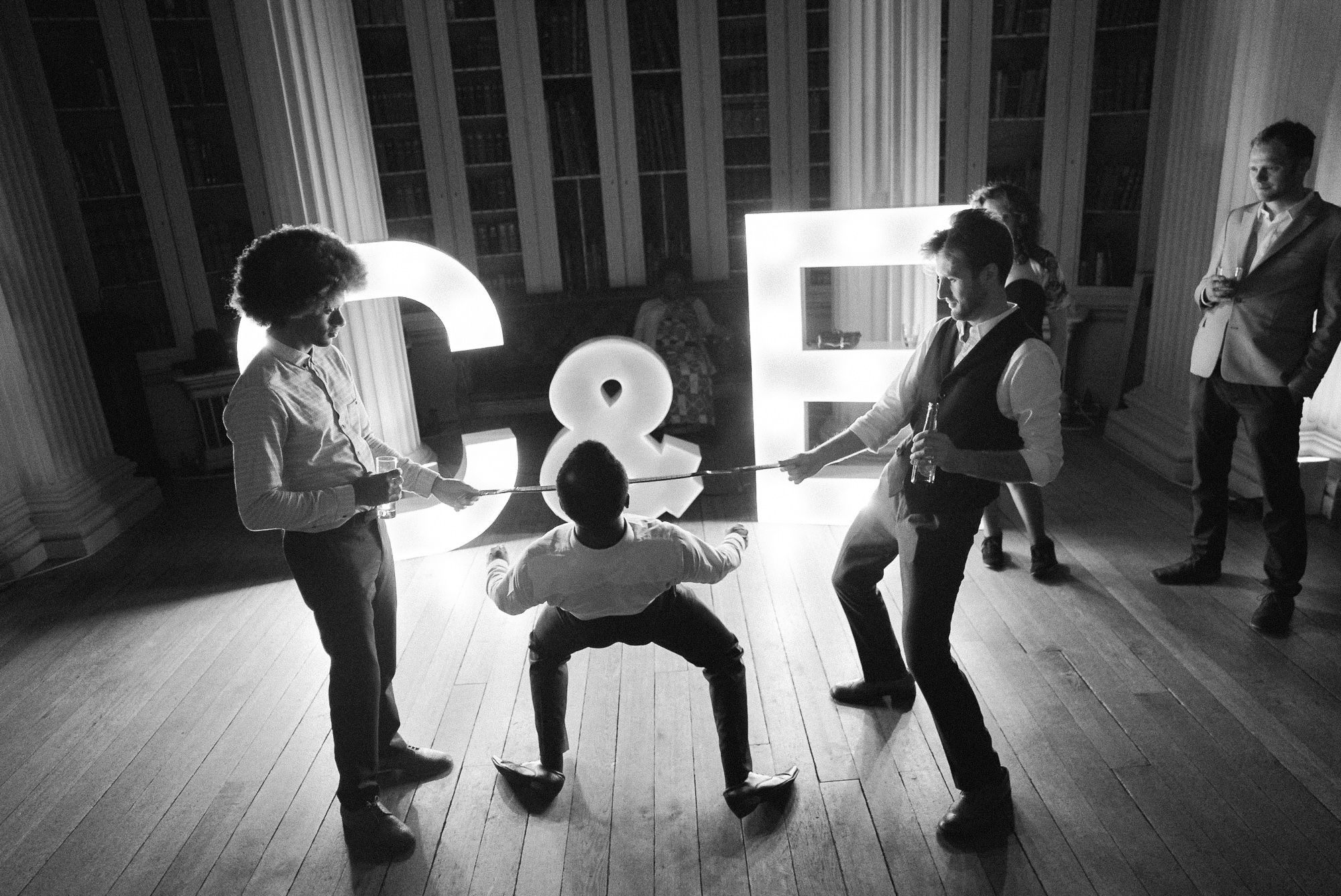 wedding guests dancing