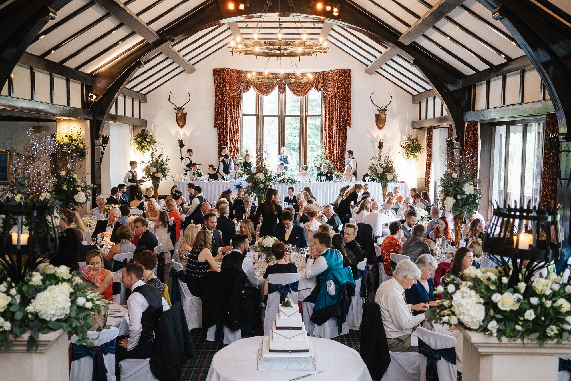 The medieval ballroom at the Brig o'dion House Hotel wedding venue