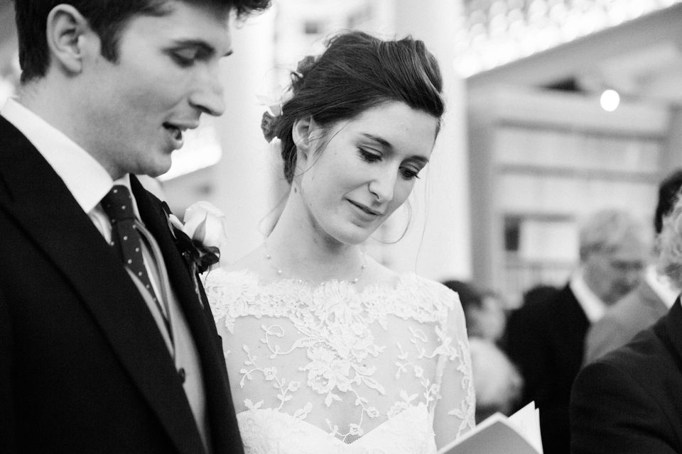 Classic Wedding in Black and White at the Signet Library