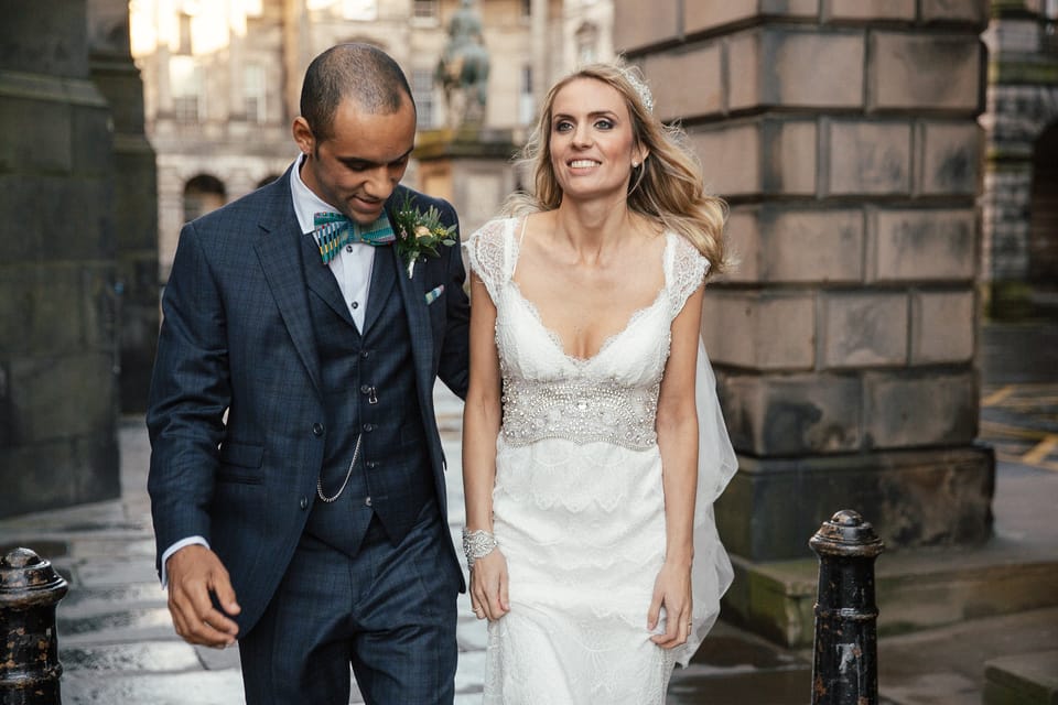 Signet Library wedding bride and groom